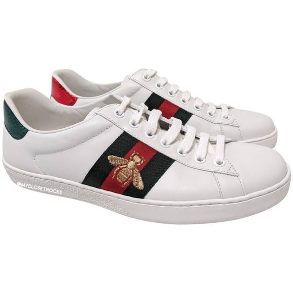 Gucci Shoes - Gucci Ace White Bee Leather Sneakers